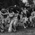 Enrollees Arriving at First Bivouac under Direction of a Veteran Leader, unidentified company, c. 1933